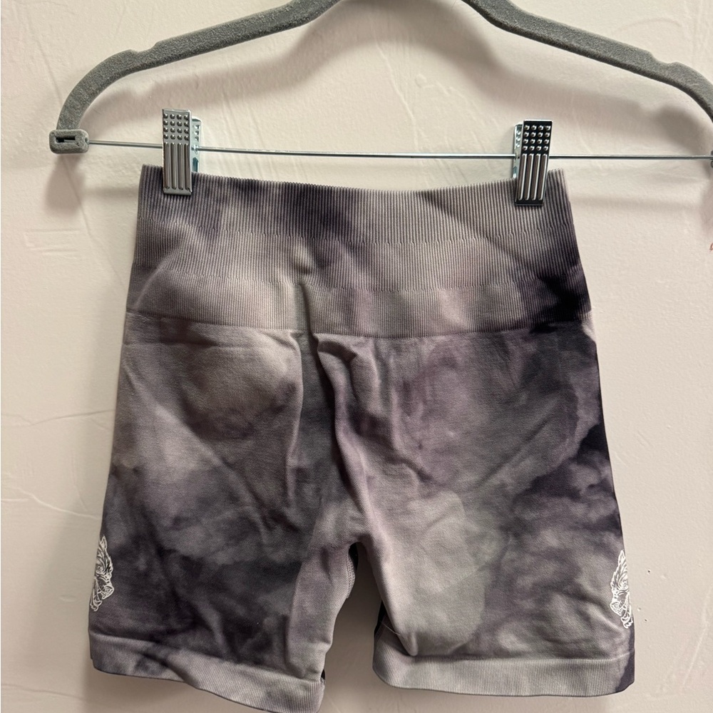 Darc Sport Tie-Dye Athletic Shorts in Black and Gray